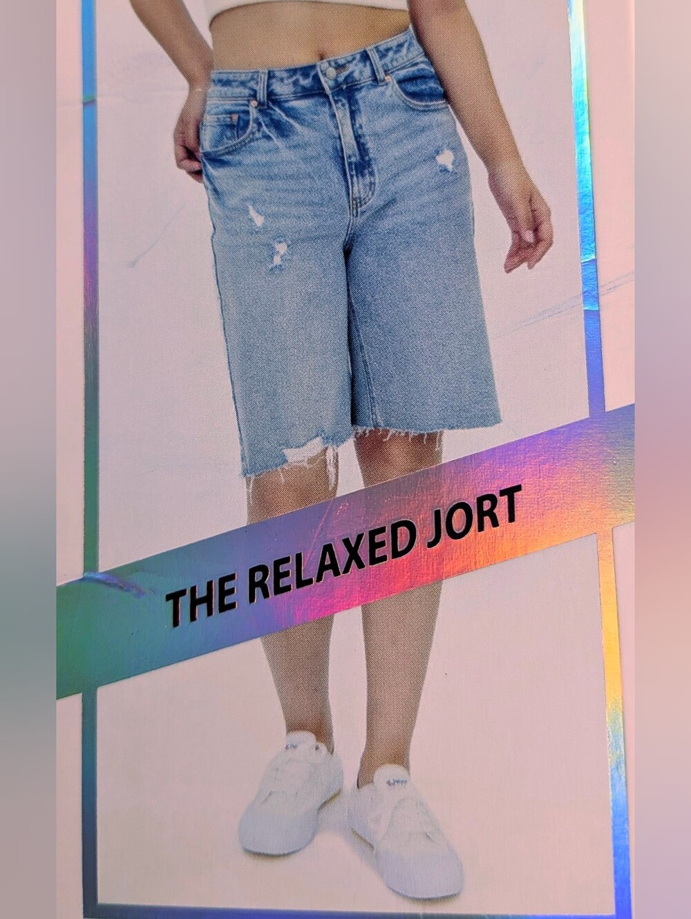 Tinseltown Hi-Rise Relaxed Fit Bermuda Denim Jort Shorts Blue Medium Wash Sz 13